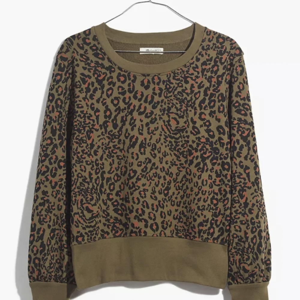MADEWELL leopard print 🐆 sweatshirt SIZE S